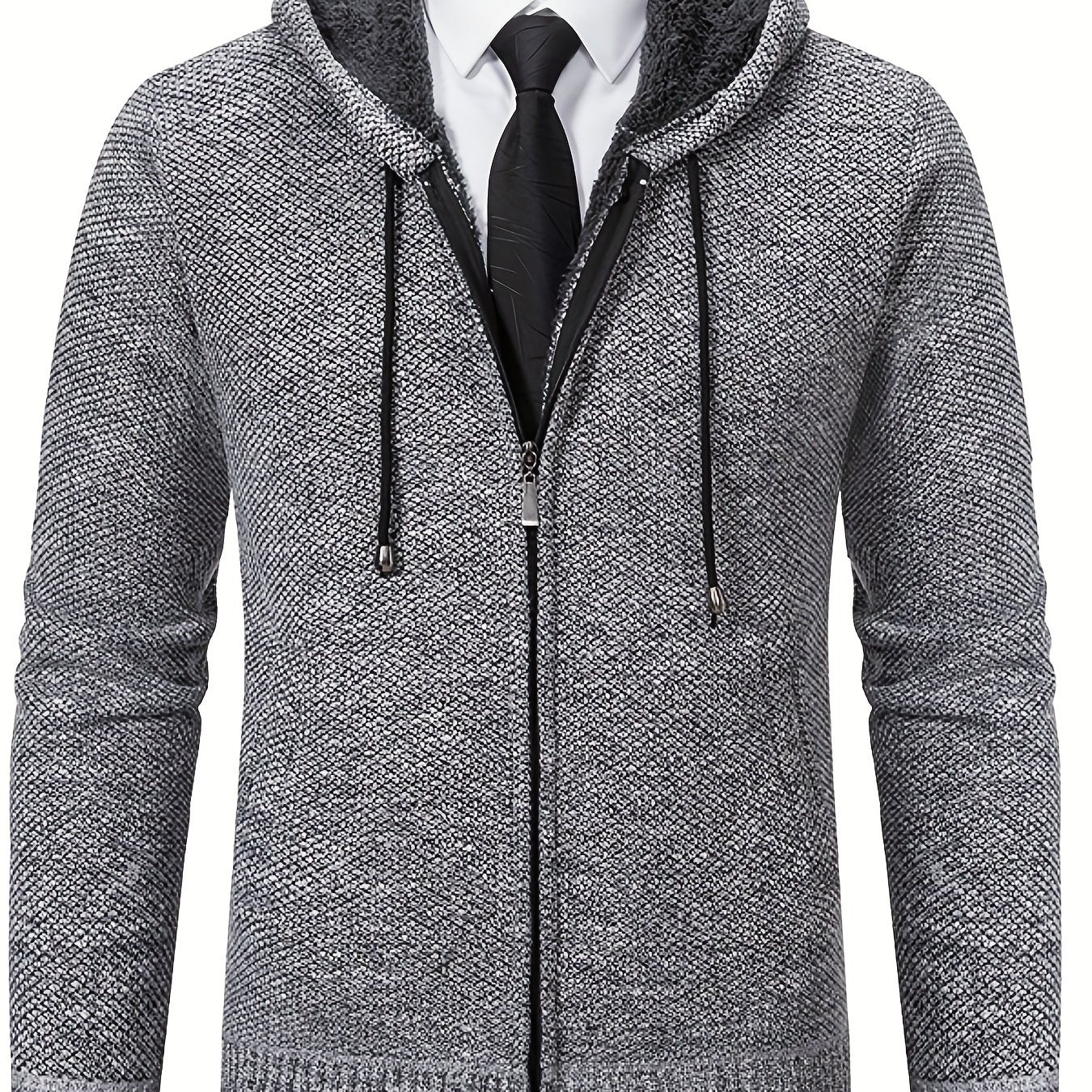Men's Hooded Knitted Coat Autumn Winter Solid Top