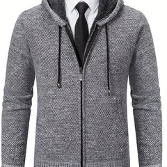 Men's Hooded Knitted Coat Autumn Winter Solid Top