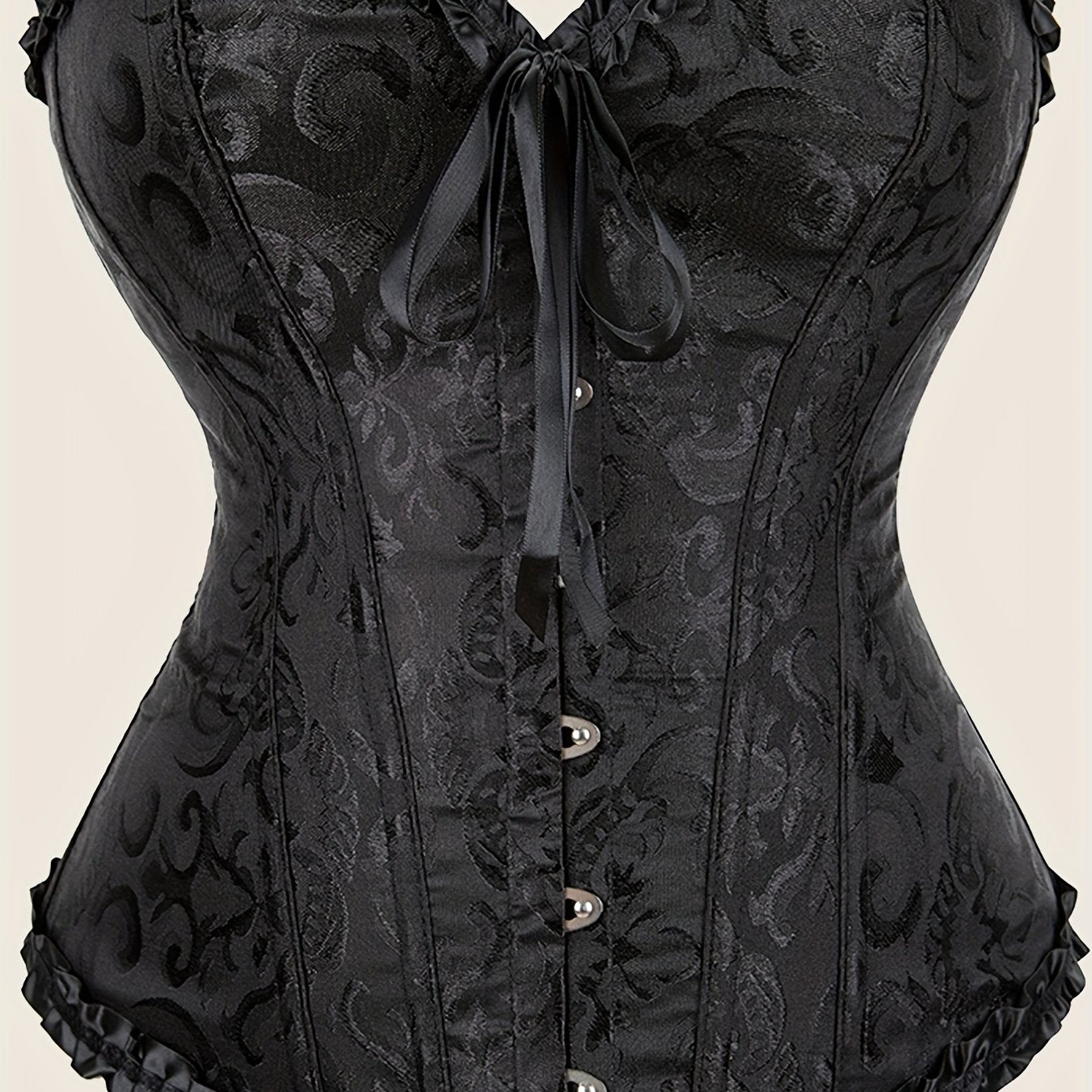 Strapless Corset Bustier Tummy Control Lace Up Jacquard Body Shaper