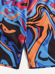 Girls Tie Dye Base Layer Shorts Breathable Comfortable Casual Leggings Pants
