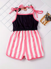 Toddler Girls MAMA'S BESTIE Stripe Graphic Cami Romper