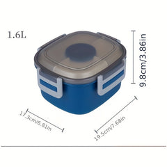 Double Layer Salad Box Sealed Leakproof Food Container Microwave Safe