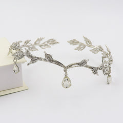 Rhinestone Leaf Crown Headband Bridal Wedding Party Favor Decorations