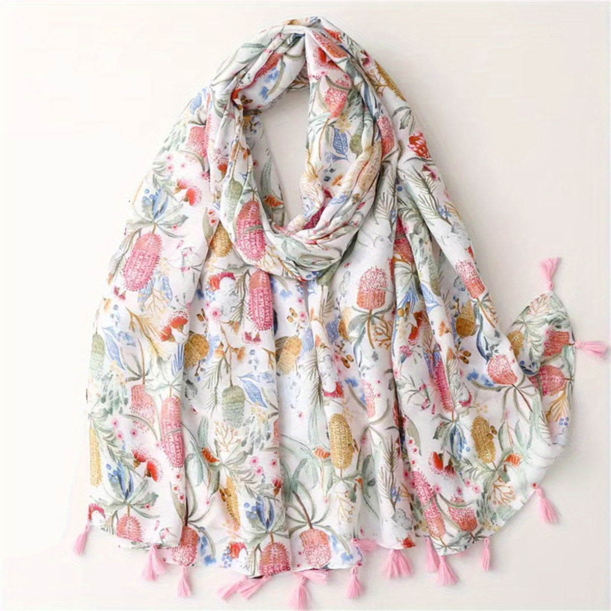 Fringed Scarf Long Sunscreen Thin Shawl Casual Beach Towel