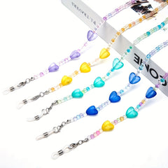 Heart Beaded Glasses Chain Acrylic Eyeglasses Lanyard Strap