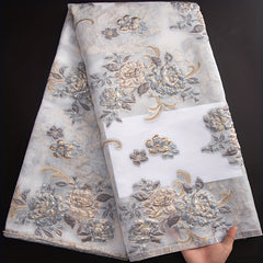 High Quality French Gilding Tulle Lace Fabric - African Brocade Jacquard Lace