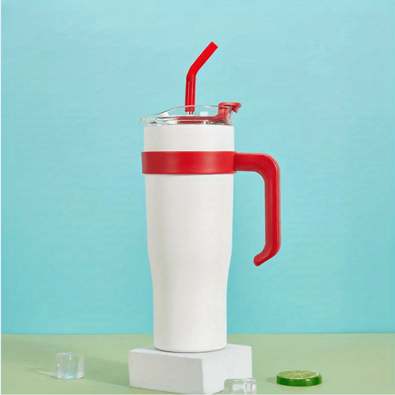 1200ml Stainless Steel Vacuum Cup With Handle, Leakproof, Straw, Outdoor Sports