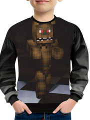 Teens Little Monster 3D Print Sweatshirt Kids Casual Pullover