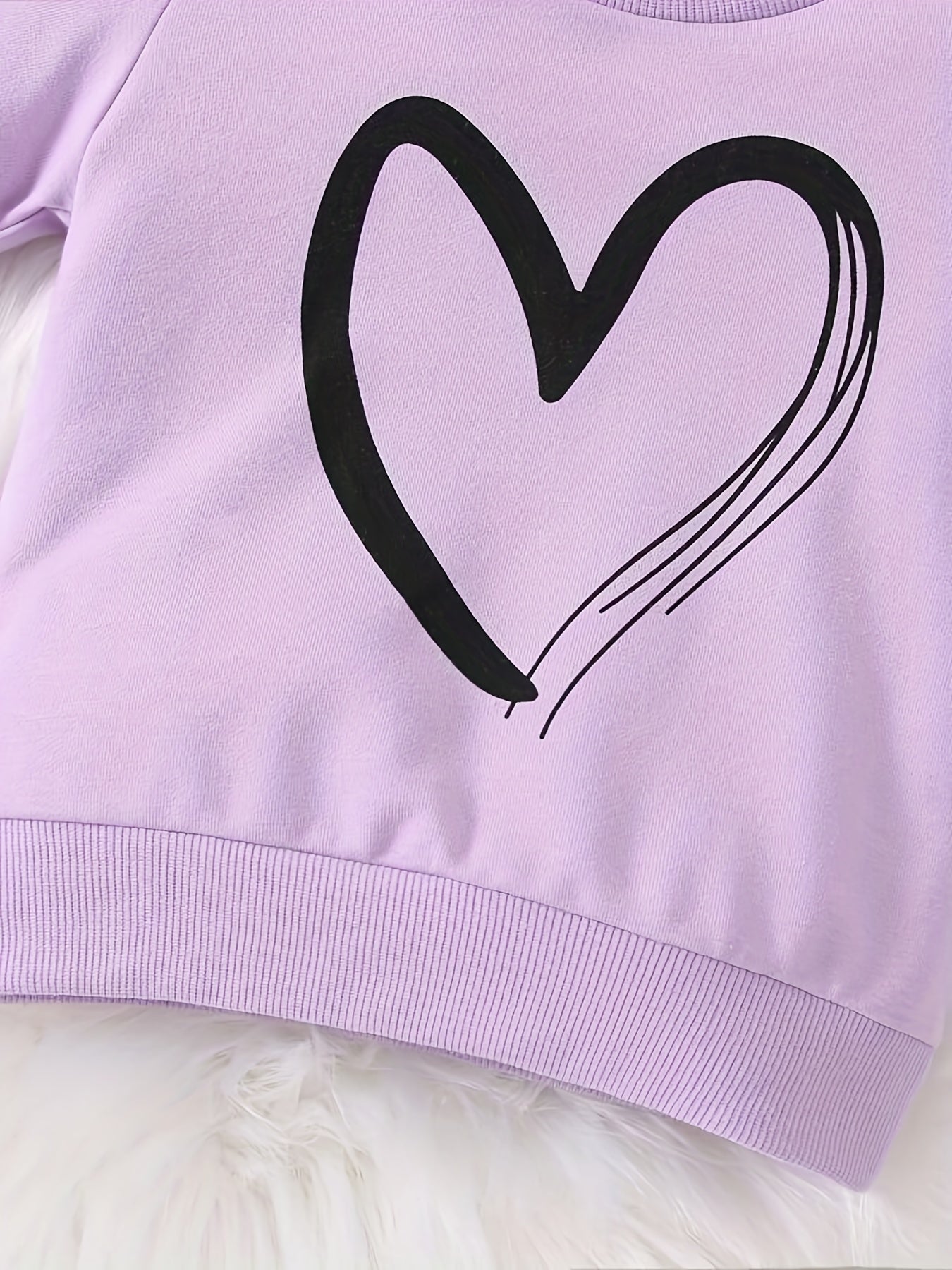 Toddler Baby Girl Love Print Set Long Sleeve Pullover Top Pants 2pcs