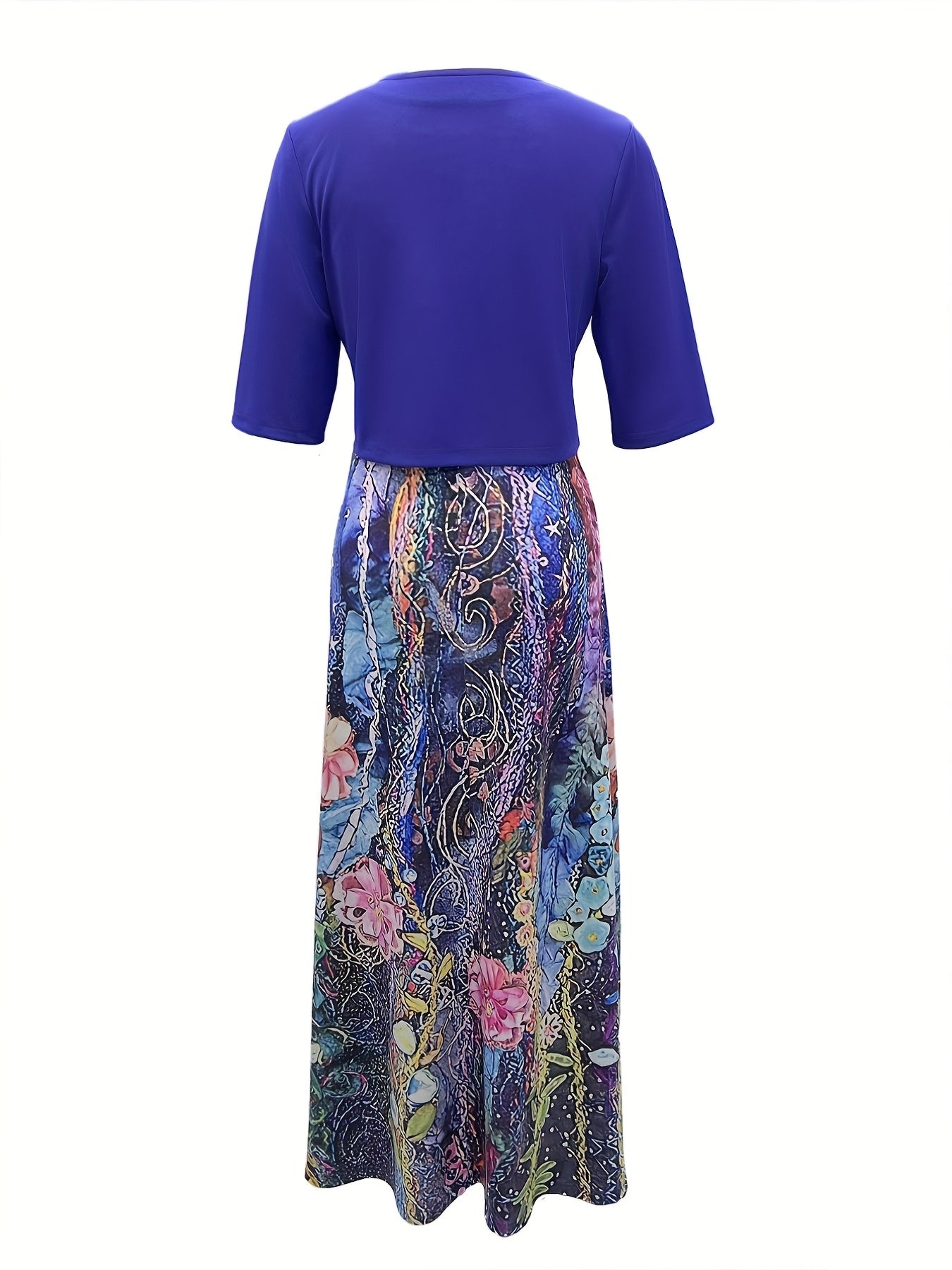Two Piece Dress Set Solid Half Sleeve Crop Cardigan & Floral Print Cami Dress
