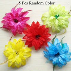 Feather Flower Hair Clips Purple Wedding Hair Accessories