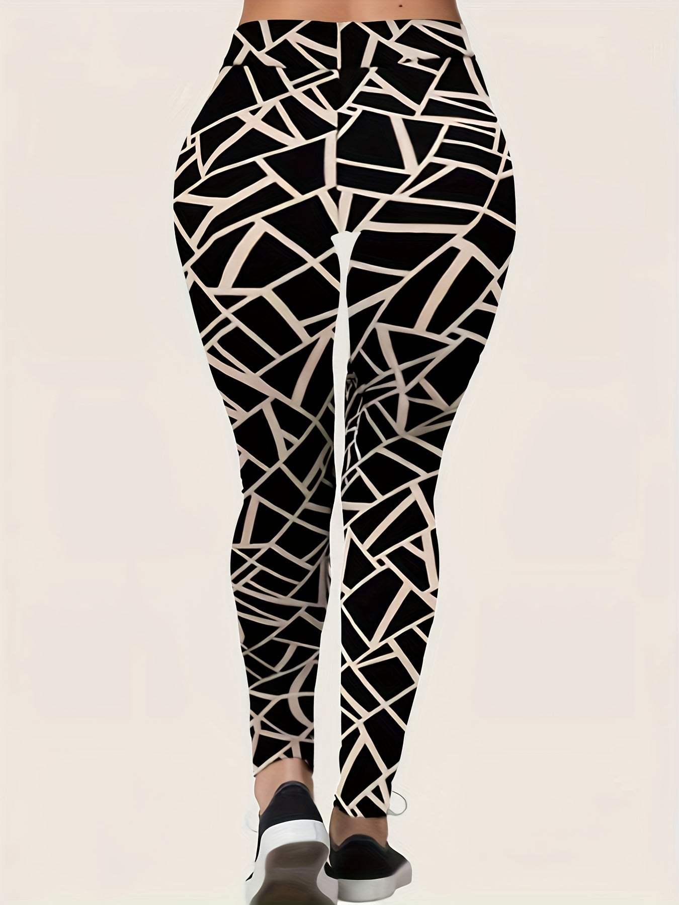 Geometric Print High Rise Skinny Trousers