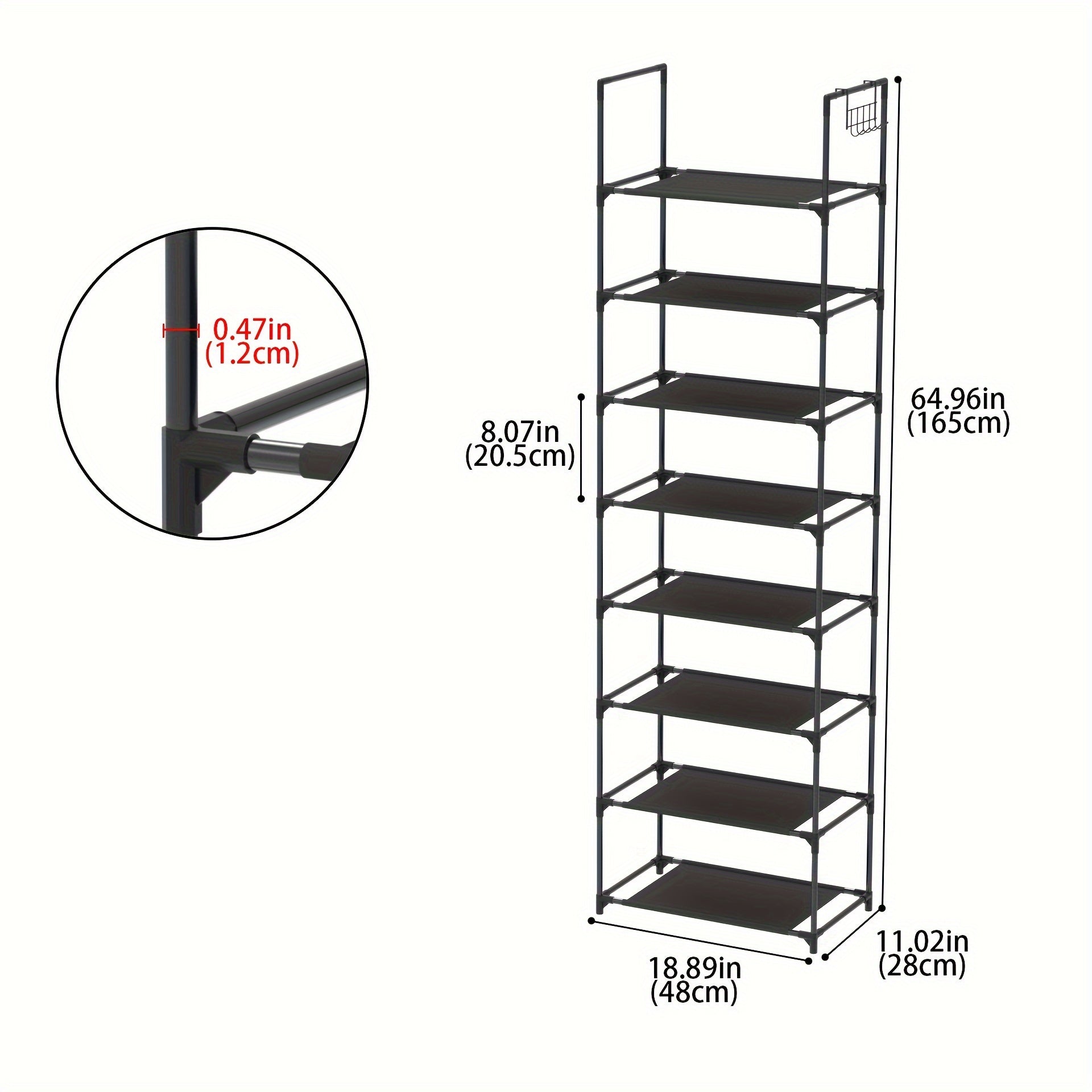 1pc Shoe Rack Standing Shoe Storage for Bedroom Hallway Office Home