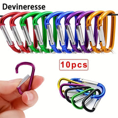 10pcs Mini Carabiner Keychains for Outdoor Camping & Daily Use