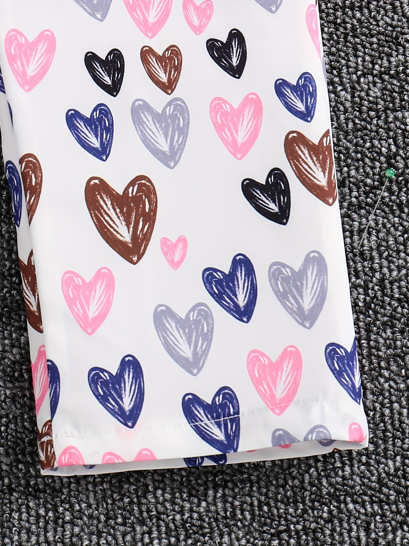 Girls Cartoon Heart Graphic Jumpsuit & Outwear Set - Summer Holiday Party