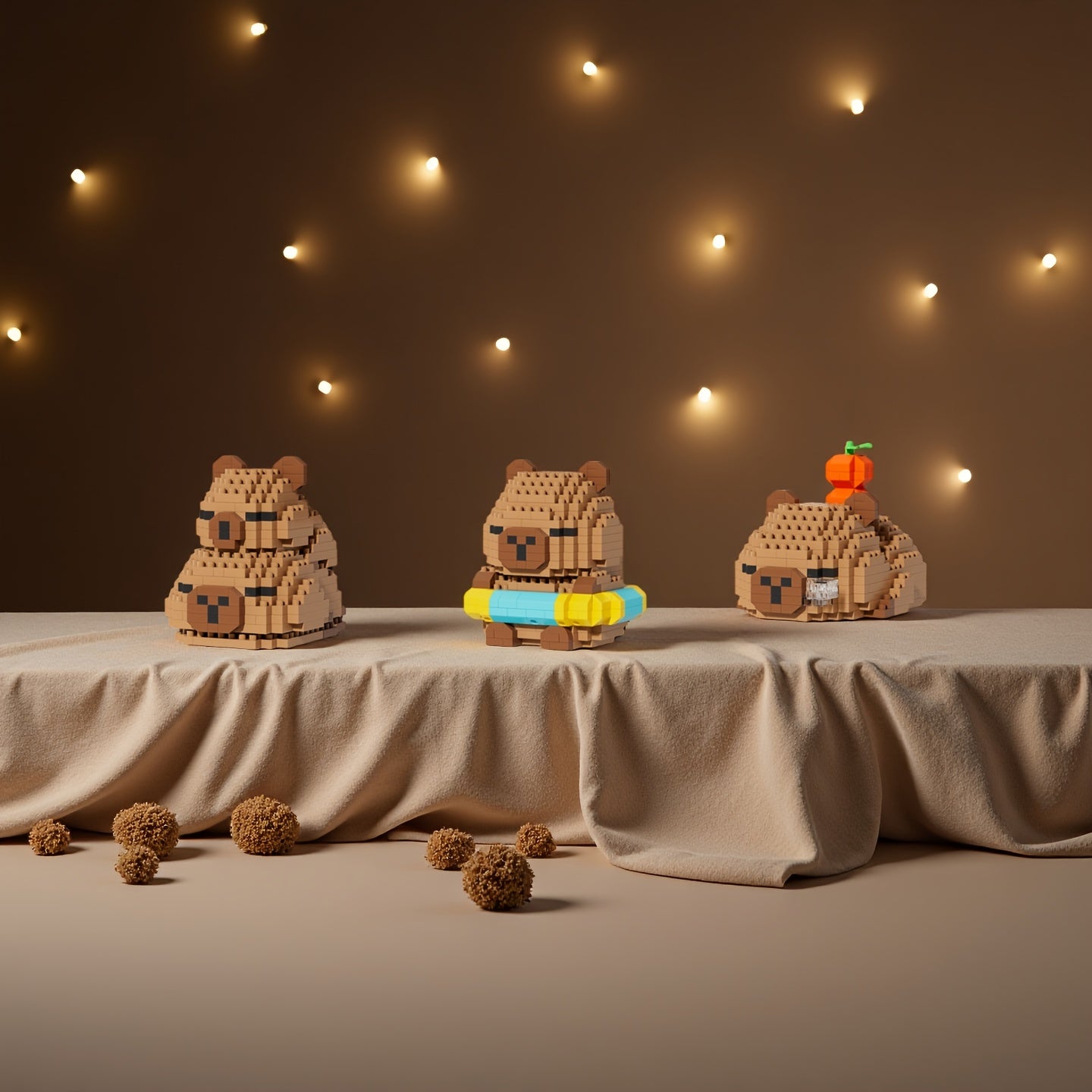 1000pcs Capybara Building Blocks Set Capybara Collection with Micro Drill