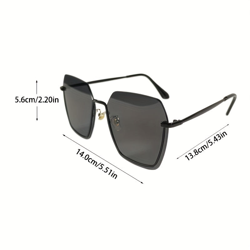 Men's Gradient Sunglasses Classic Metal Half Rim Glasses For Outdoor
