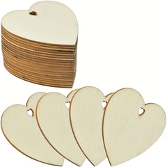 5pcs Natural Heart Shaped Wooden Decorations for Wedding Thanksgiving Christmas