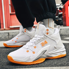 Men's High Top Basketball Shoes Breathable Lace Up Sneakers Non Slip