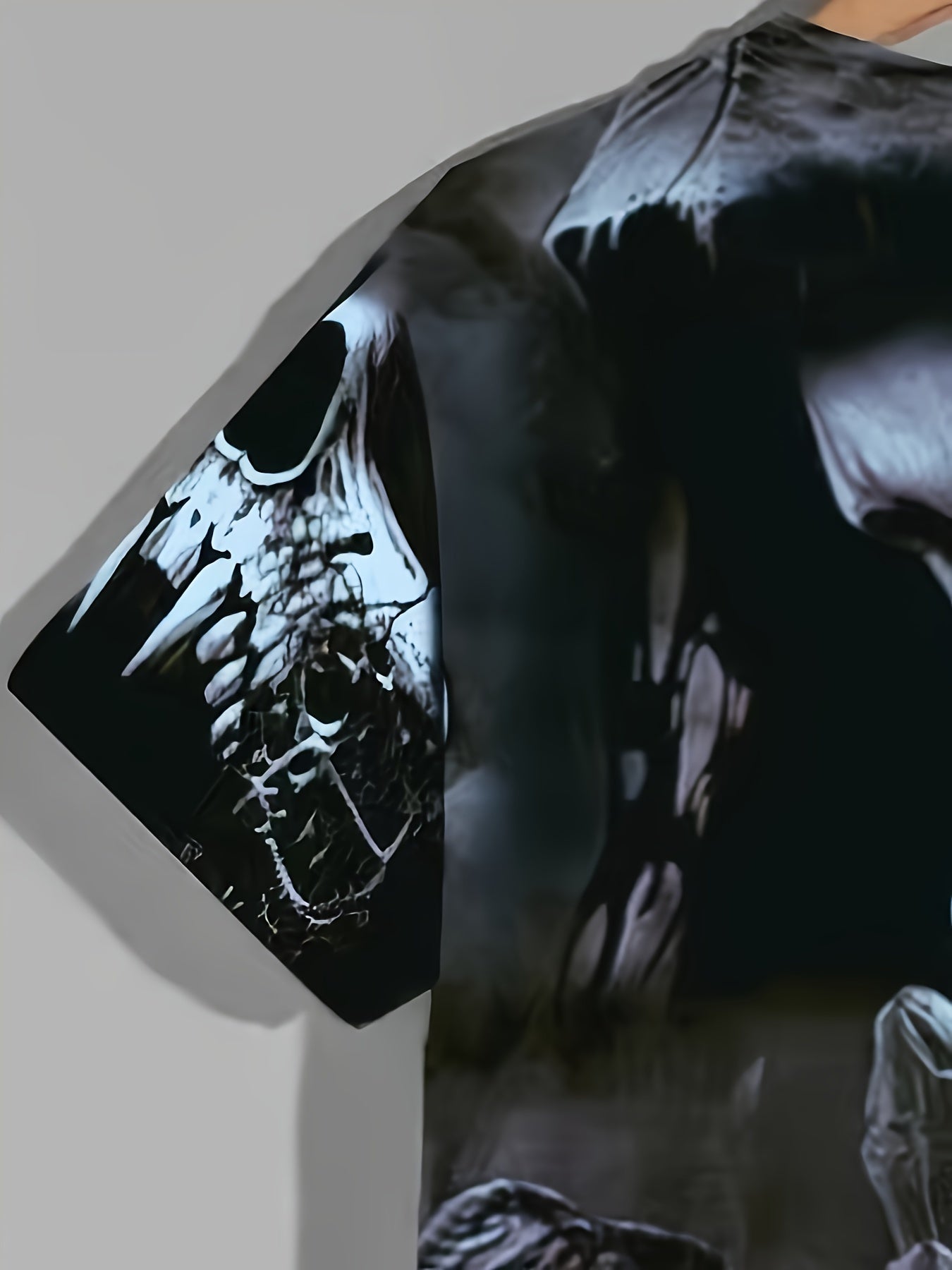Men's 3D Skull & Tomb Tee for Summer Outdoor Activities