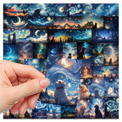 50pcs Starry Sky Graffiti Stickers for Laptop Helmet Water Cup Decoration