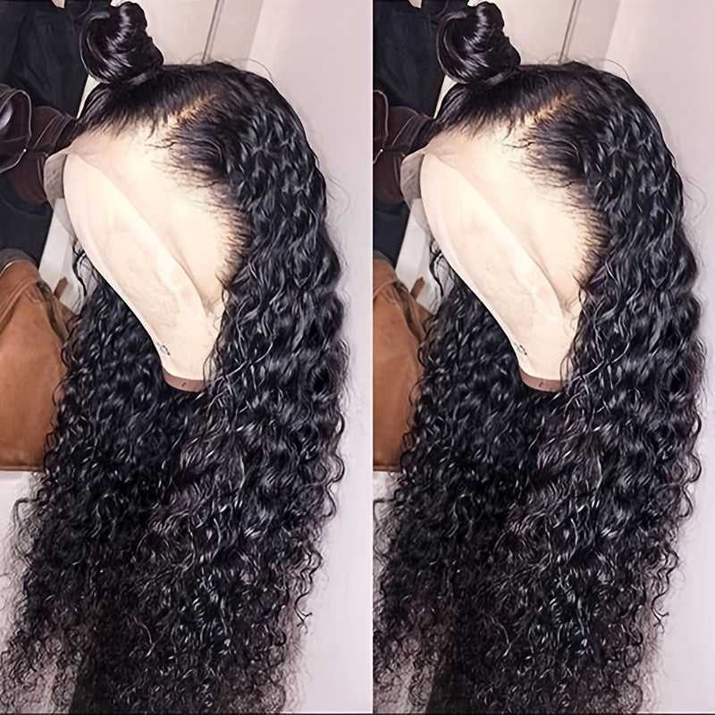 Deep Curly 13x4 Lace Front Human Hair Wig Preplucked with Baby Hair