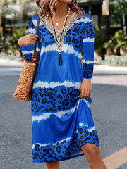 Colorblock Leopard Tie Dye Maxi Dress