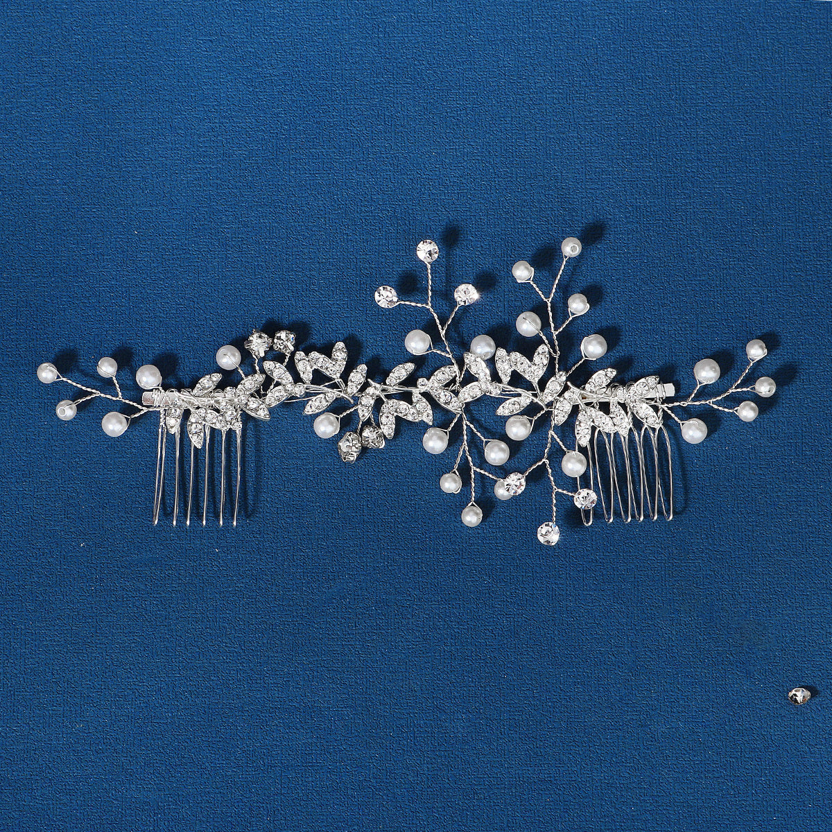 Crystal Hair Comb Faux Pearl Bridal Headpiece Wedding Hair Accessories