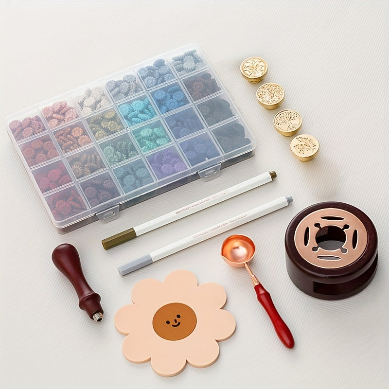 Fire Paint Wax Seal Stamp Set - Rosemary Tulip Tree Of Life Stamp