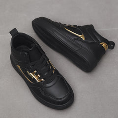 Casual Faux Leather High Top Skate Shoes