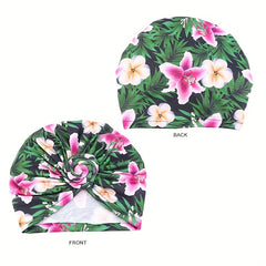 Boho Flower Leaf Print Turban Cap Head Wrap Bandana