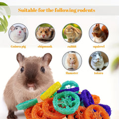 5pcs Natural Loofah Chew Toys for Rabbit Guinea Pig Hamster Rat