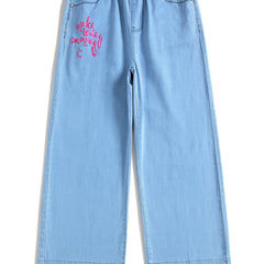 Girl's Summer Casual Loose Fit Jeans Pants