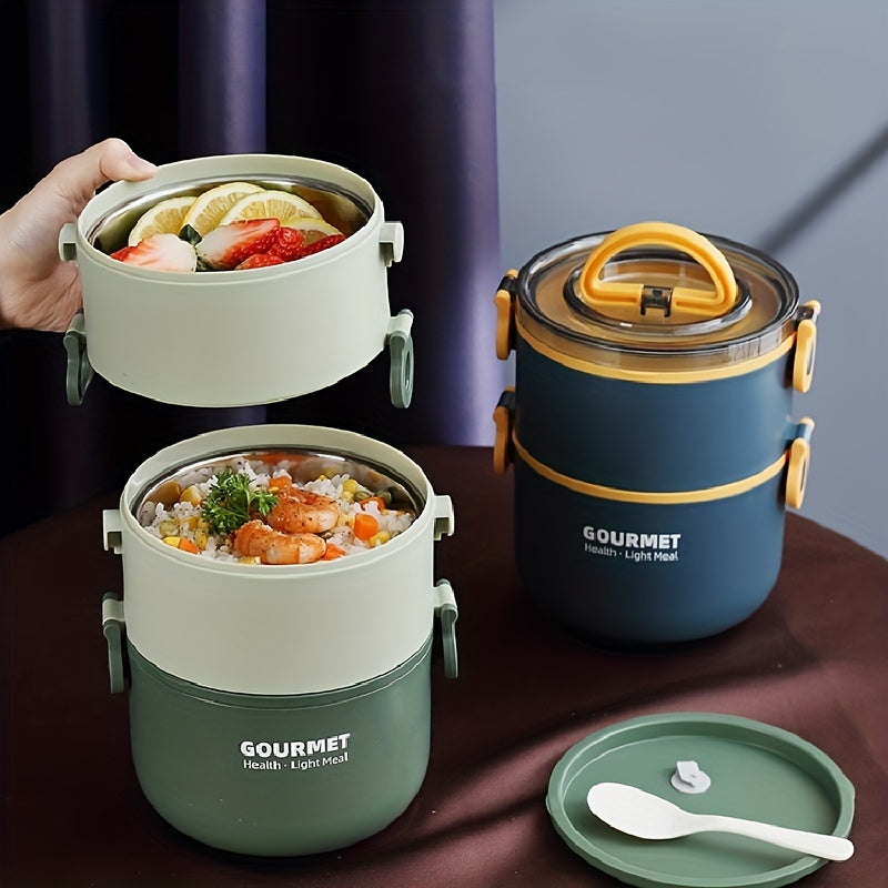 Stainless Steel Insulated Bento Box 3 Tier Lunch Box Leak Proof Salad Snack Box