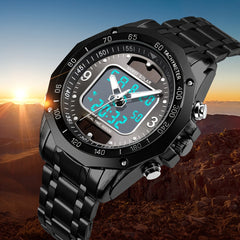 Waterproof Military Watch Stainless Steel Band Analog Sports Quartz