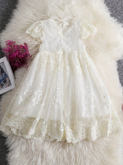 Toddler Girls Puff Sleeve Princess Dress Kids Summer Clothes