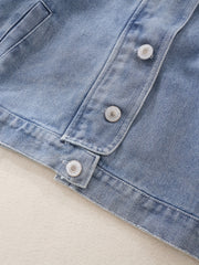 Toddler Girls Lace Spliced Denim Jacket Casual Coat Top