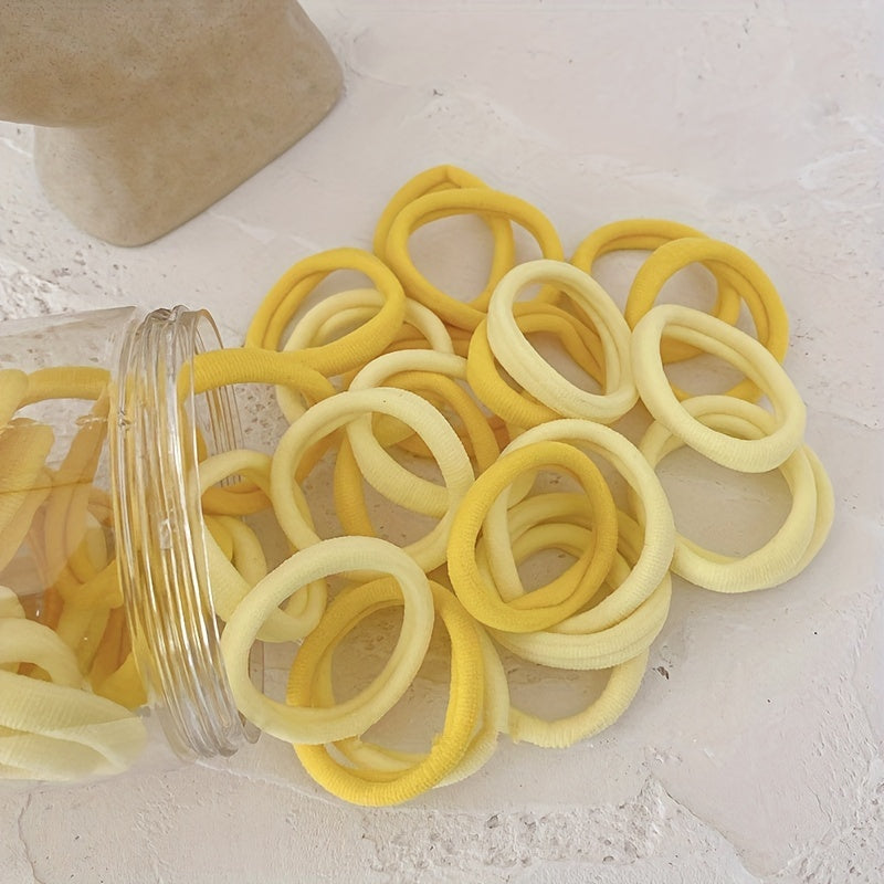 50pcs Thick Seamless Hair Elastics Ties Stretchy Rubber Bands Ponytail Holder