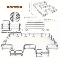 Gray PVC Farm Fence Set for Sandbox & Dollhouse