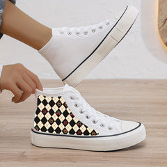 Cherry Print Plush Lined Canvas Sneakers