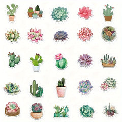 50pcs Plant Series Graffiti Stickers Waterproof DIY Handbook Sticker Pack