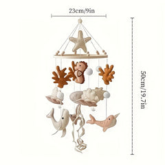 Soft Animal Shapes Baby Mobile Crib Bell Toy with Pastel Colors