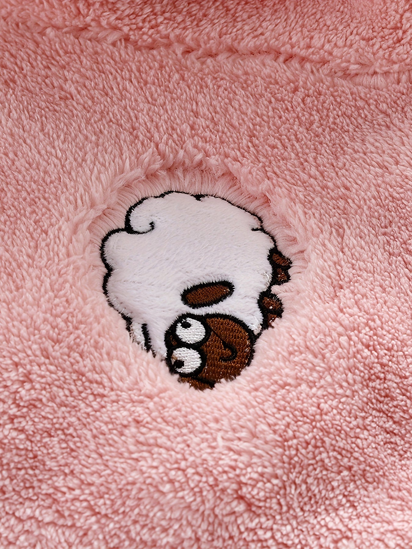 Girls Warm Sheep Embroidery Fleece Jacket For Fall Winter