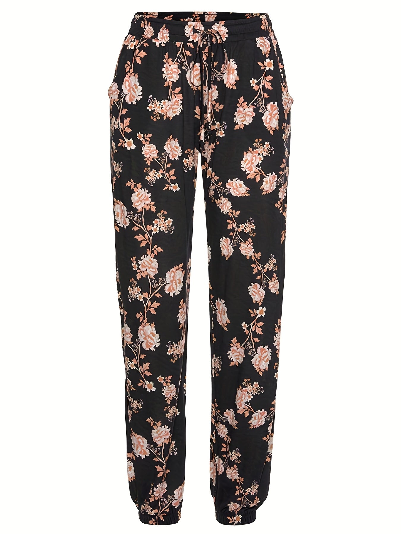 Floral Print Joggers Drawstring Pants Spring/Summer Women's Clothing
