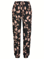 Floral Print Joggers Drawstring Pants Spring/Summer Women's Clothing