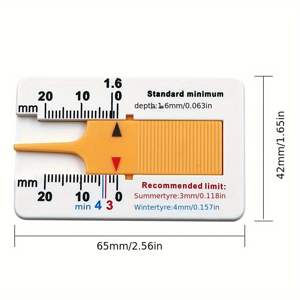20mm Car Wheel Tread Depthometer Ruler Plastic Tread Gauge Tire Meter