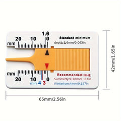 20mm Car Wheel Tread Depthometer Ruler Plastic Tread Gauge Tire Meter