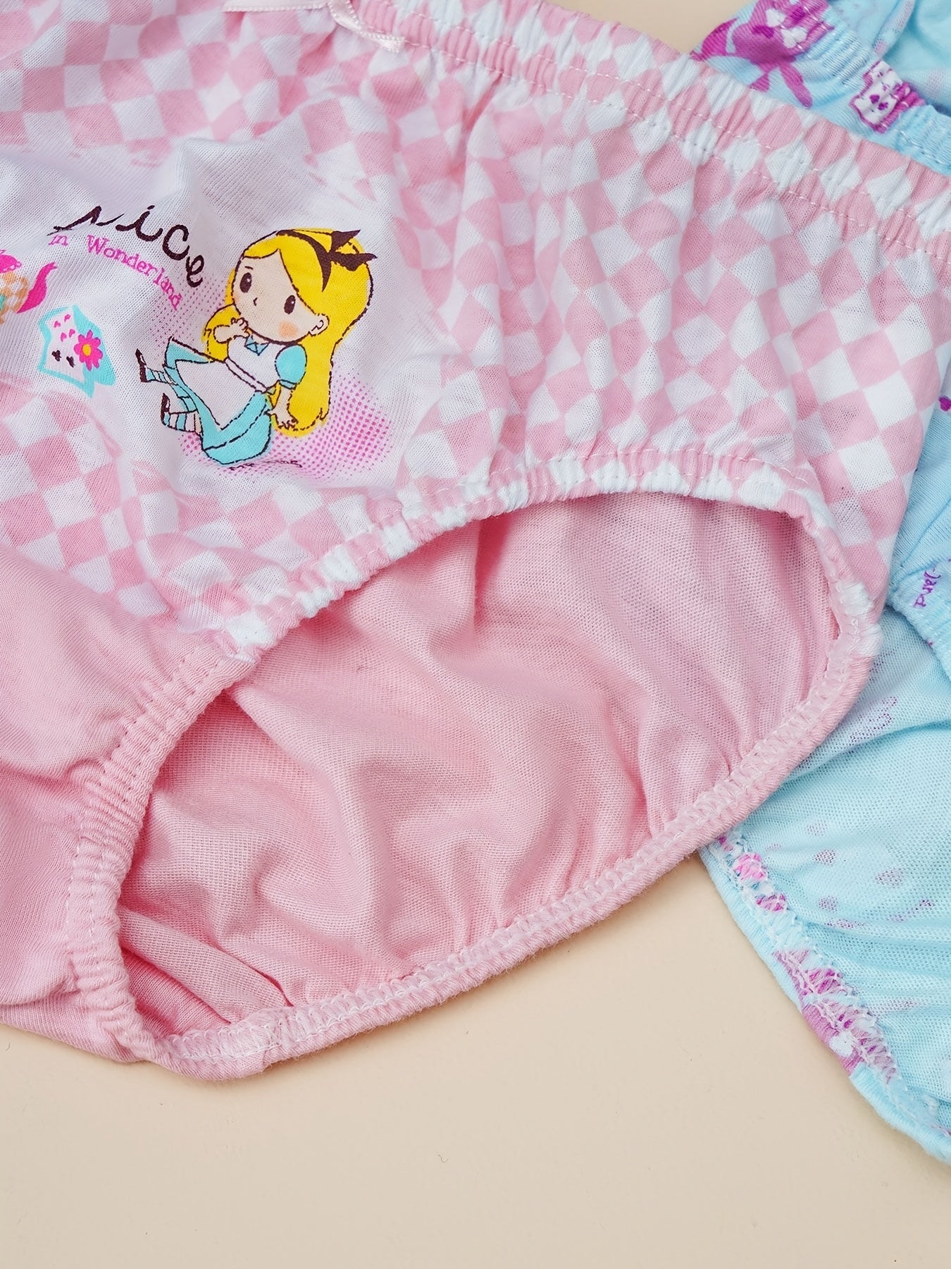 5pcs Girls Cartoon Graphic Shortie Brief Soft Cotton Underwear
