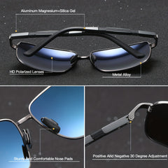 RoyalHot Square Metal Alloy Polarized Sunglasses
