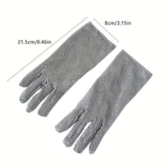 Lace Flower Gloves Elastic Thin Breathable Outdoor Driving Riding Gloves